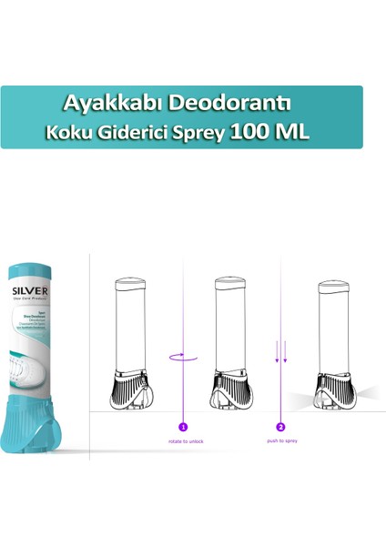 Ayakkabı Deodorantı Koku Giderici Önleyici Sprey 100 ML 3 ADET