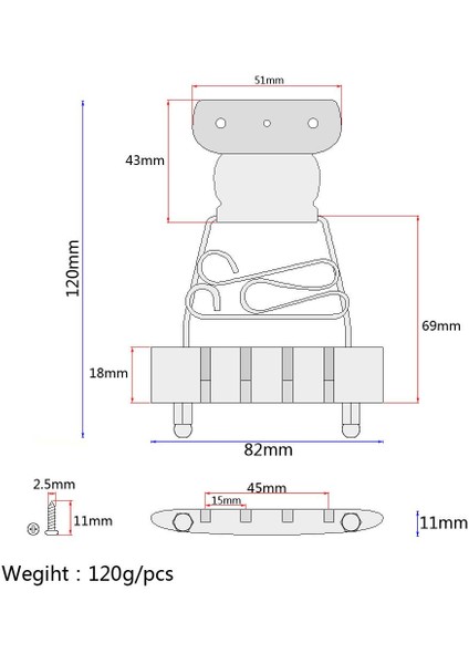 Metal Caz Kısa 4 Dize Trapez Tailpiece Gitar Bas Parçaları Aksesuar Için (Yurt Dışından)