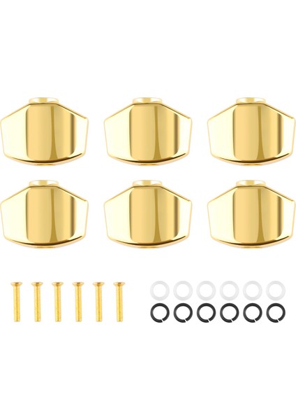 6 Parça Gitar Tuning Peg Düğme Tuner Makinesi Başları Çinko Alaşım Dikdörtgen (Yurt Dışından)