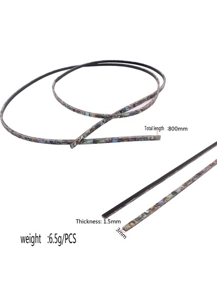 800 * 3 * 1.5mm Abalone Purfling Şerit Renkli Gitar Abalone Kakma Malzemesi (Yurt Dışından)