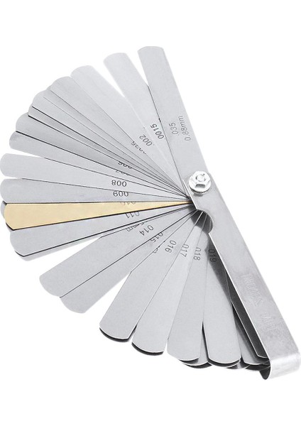 Paslanmaz Çelik 32 Blade Feeler Ölçer Çift Işaretli Boşluk Ölçümü 0.04-0.88 mm (Yurt Dışından)