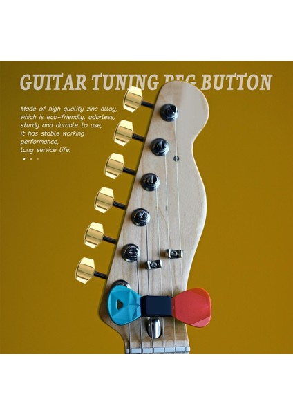 6 Parça Gitar Tuning Peg Düğme Tuner Makinesi Başları Çinko Alaşım Dikdörtgen (Yurt Dışından)