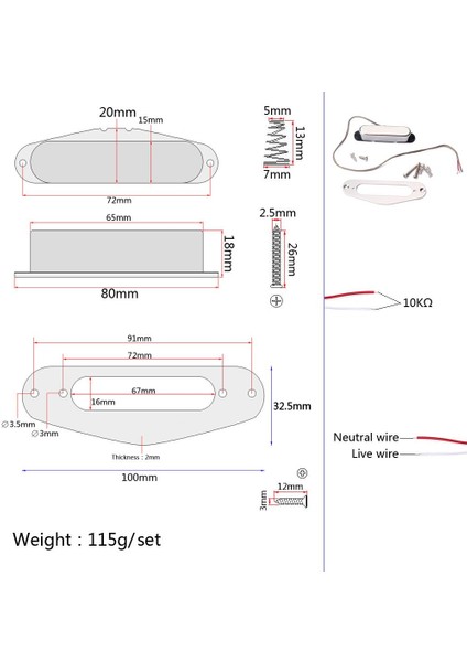 Alüminyum Alaşım Köprü Pikap Vidalar Tl Elektro Gitar Için Set Humbucker (Yurt Dışından)