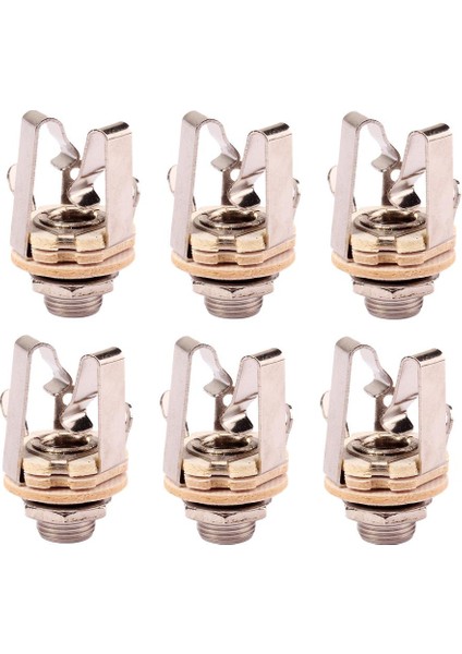 6 Stereo Elektro Gitar Jack 1/4 "6.35MM Stereo Plug Sockets Nikel Paketi (Yurt Dışından) fiyatları