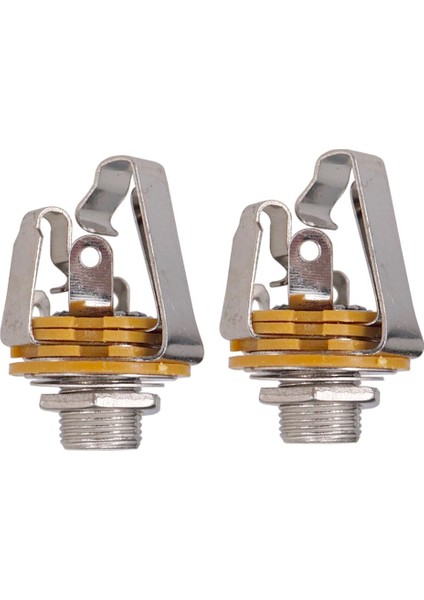 2 Stereo Elektro Gitar Jakı Paketi 1/4 "6.35MM Stereo Jak Soketi Gümüş (Yurt Dışından) fiyatları
