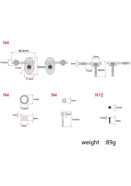 Yedek Ukulele 2R2L Tuning Pegs Tuners Puro Gitarları Için Tuner Anahtar Düğmesi (Yurt Dışından)