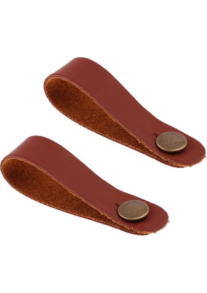 2 Adet Mikrofiber Deri Kayış Kancası Akustik Gitar Headstock Kravat Kahverengi (Yurt Dışından)
