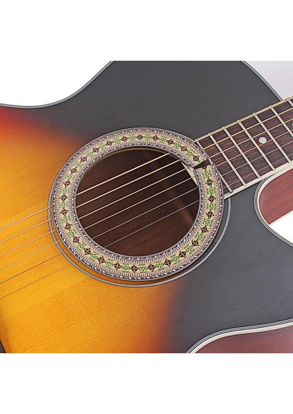 Rozet Soundhole Çıkartmaları Sticker Ahşap Kakma Akustik Halk Gitar Için (Yurt Dışından)