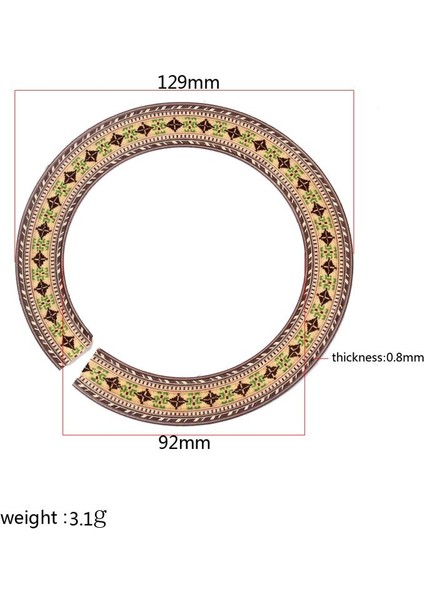 Rozet Soundhole Çıkartmaları Sticker Ahşap Kakma Akustik Halk Gitar Için (Yurt Dışından)