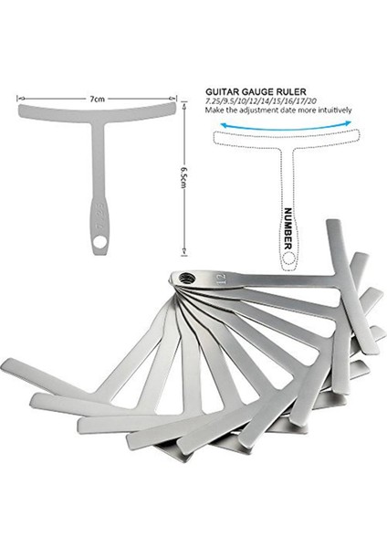 Gitar Luthier Araçları Set 32 ​​bıçakları Feeler Guage Radius Gitar Bas Için Ölçer (Yurt Dışından)