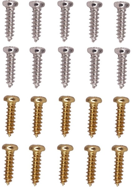 100 Adet/paket Demir Elektrik Bas/gitar Ayarı Anahtar Montaj Vidaları Gümüş+Altın (Yurt Dışından)
