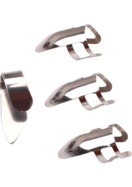 Set 4 Krom Gitar Parmak Picks & Thumb Pick Set Banjo Ukulele Gitar Için Set (Yurt Dışından)