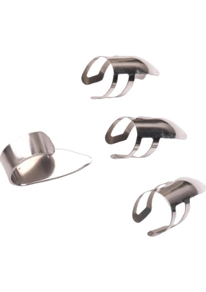 Set 4 Krom Gitar Parmak Picks & Thumb Pick Set Banjo Ukulele Gitar Için Set (Yurt Dışından)