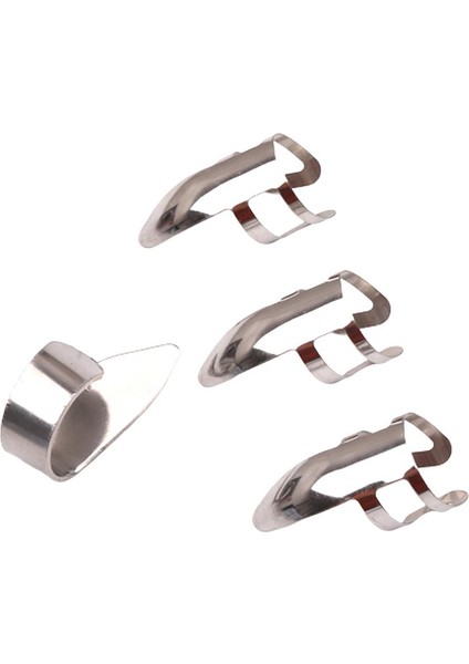 Set 4 Krom Gitar Parmak Picks & Thumb Pick Set Banjo Ukulele Gitar Için Set (Yurt Dışından)