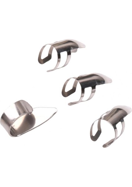 Set 4 Krom Gitar Parmak Picks & Thumb Pick Set Banjo Ukulele Gitar Için Set (Yurt Dışından)