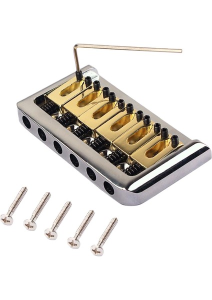 6 Strings Gitar Sabit Köprü Eyer Elektrikli / Puro Kutusu Gitar Krom Için (Yurt Dışından)