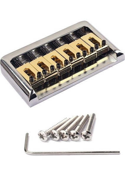 6 Strings Gitar Sabit Köprü Eyer Elektrikli / Puro Kutusu Gitar Krom Için (Yurt Dışından)