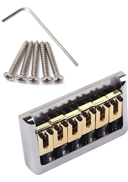 6 Strings Gitar Sabit Köprü Eyer Elektrikli / Puro Kutusu Gitar Krom Için (Yurt Dışından)