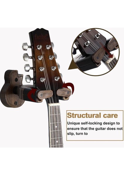 Ahşap Gitar Duvara Montaj Askı Gitar Uke Bass Banjo Için Raf Kanca Standı (Yurt Dışından)