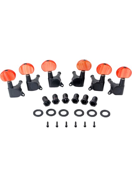 6 Adet Kapalı Tuning Kazıklar Tuner Akustik Halk Gitar Için Kırmızı Düğmeli (Yurt Dışından) fiyatları