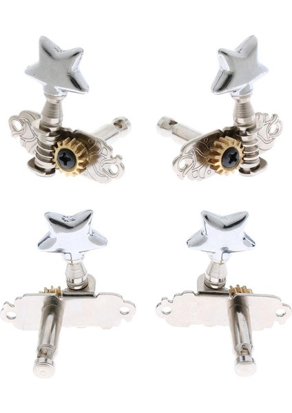 4 Adet Gitar Tuning Pegs Tuşları Yıldız Şeklinde Makine Kafası 4-String Gitar Için (Yurt Dışından)