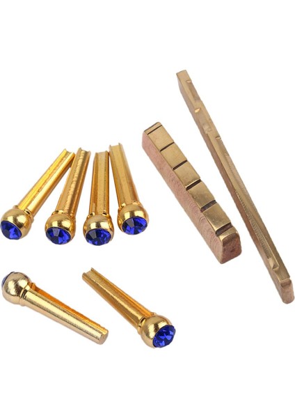 En Güzel 1 Set Pirinç Eyer Somun + Köprü Pimleri Için Halk Gitar Dıy Aksesuar Için (Yurt Dışından)