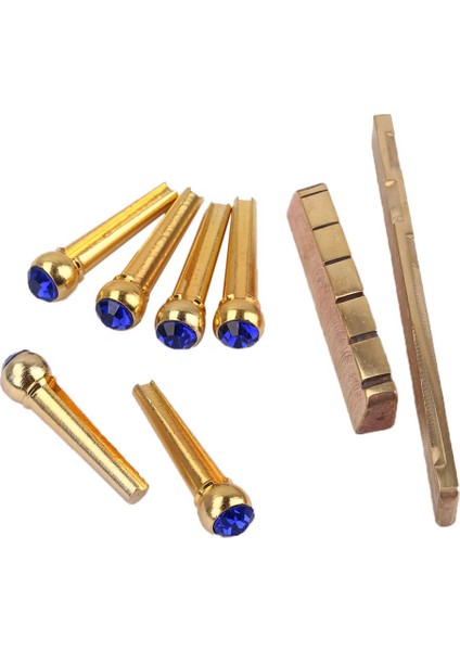 En Güzel 1 Set Pirinç Eyer Somun + Köprü Pimleri Için Halk Gitar Dıy Aksesuar Için (Yurt Dışından)