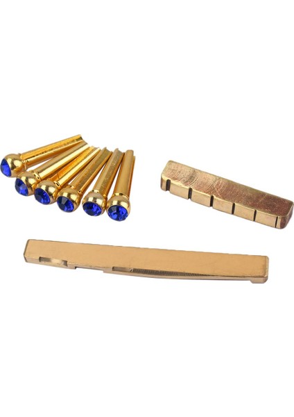 En Güzel 1 Set Pirinç Eyer Somun + Köprü Pimleri Için Halk Gitar Dıy Aksesuar Için (Yurt Dışından)