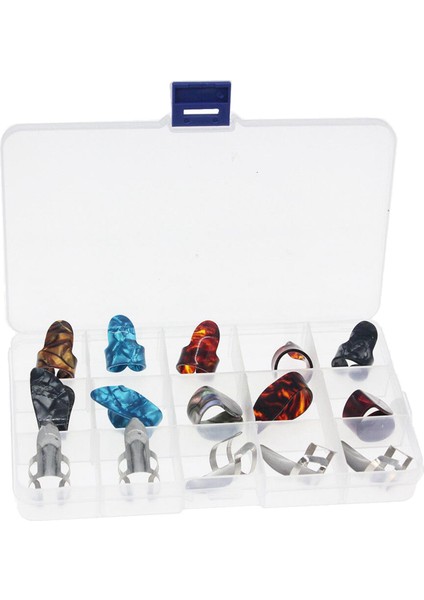 5 Başparmak +10 Parmak Tırnak Gitar Paketleri Plectrum Renkli Set Gitar Bas Bano Için Set (Yurt Dışından)