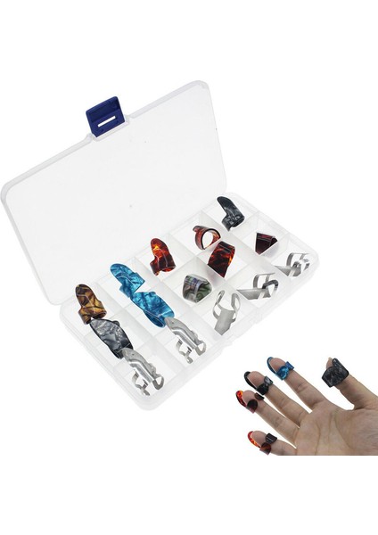 5 Başparmak +10 Parmak Tırnak Gitar Paketleri Plectrum Renkli Set Gitar Bas Bano Için Set (Yurt Dışından)