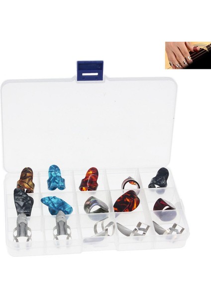 5 Başparmak +10 Parmak Tırnak Gitar Paketleri Plectrum Renkli Set Gitar Bas Bano Için Set (Yurt Dışından)