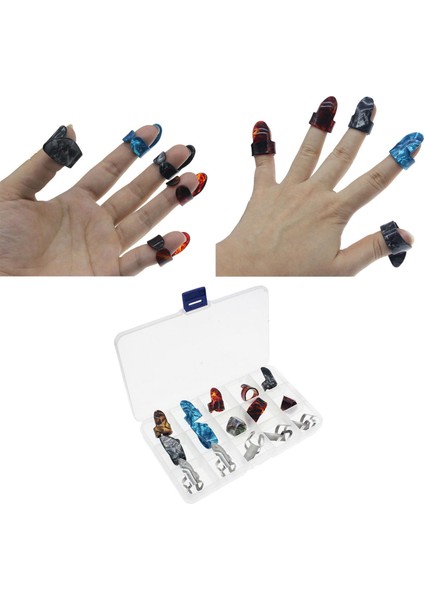 5 Başparmak +10 Parmak Tırnak Gitar Paketleri Plectrum Renkli Set Gitar Bas Bano Için Set (Yurt Dışından)