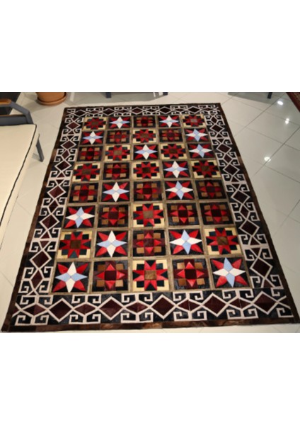 Afgan Halısı Modelli Kuzu Derisi Halı 170 x 240 Cm