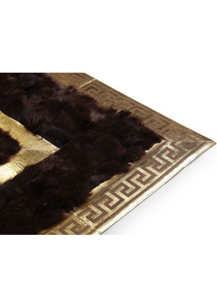 Gold Varaklı Kahverengi Toskana Halı 80 x 150 Cm