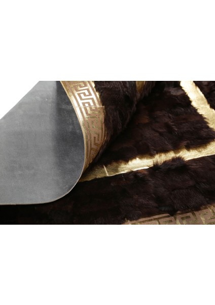 Gold Varaklı Kahverengi Toskana Halı 80 x 150 Cm