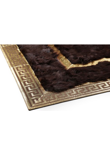 Gold Varaklı Kahverengi Toskana Halı 80 x 150 Cm