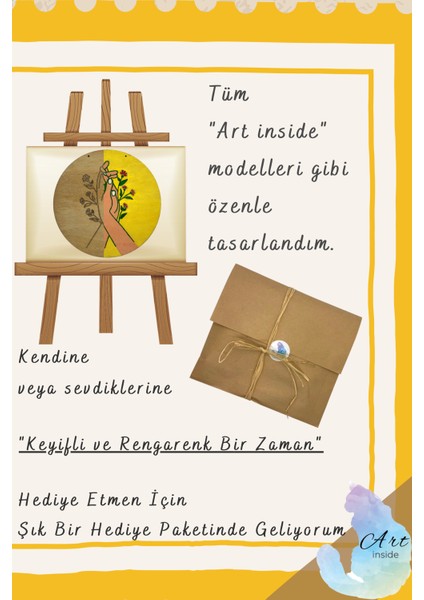 Art Inside Elim Sende Sevgilim Ahşap Boyama Seti Hediye Hobi Kiti