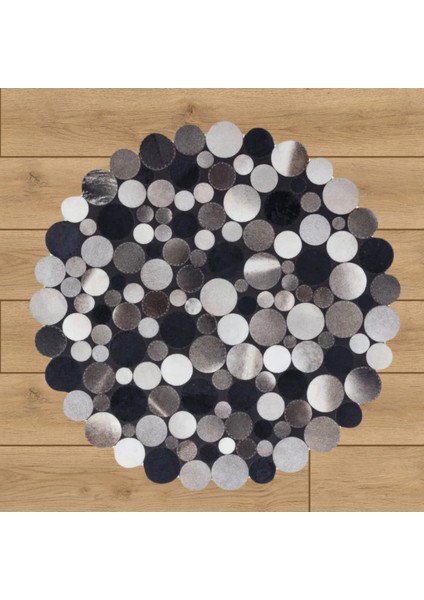 Siyah & Beyaz Puantiyeli Yuvarlak Halı 120 x 120 Cm fırsatları