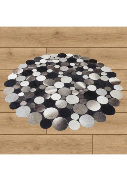 Siyah & Beyaz Puantiyeli Yuvarlak Halı 120 x 120 Cm indirimleri