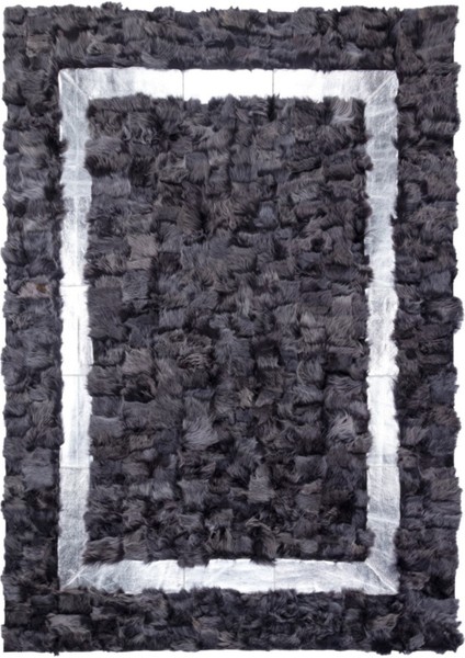Koyu Kahverengi Gümüş Varaklı Toskana Halı 170 x 240 Cm