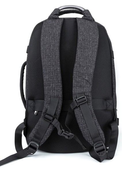 15.6 Inc Laptop Bölmeli Çok Teferuatlı USB Girişli Astarlı Keten Sırt Çantası modelleri