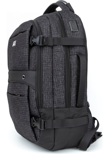 15.6 Inc Laptop Bölmeli Çok Teferuatlı USB Girişli Astarlı Keten Sırt Çantası fırsatları