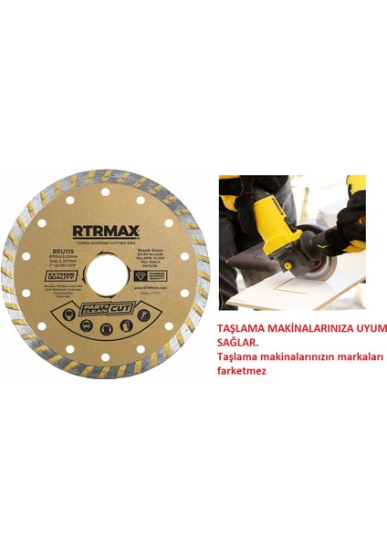Rtrmax 115MM Turbo Elmas Testere Tuğla Beton Kesici fiyatları