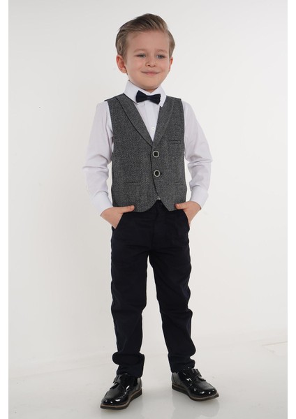 Gri Iki Düğmeli Erkek Çocuk Smokin Takım modelleri