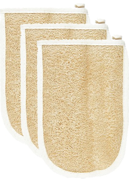 3 Adet Kabak Lifi Kabak Kesesi Kare El Geçmeli Model Banyo Kese