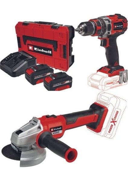 Tp-Cd 18/60 Li-I Bl Matkap Axxio 18/115 Q Avuç Taşlama 2X4.0AH Kömürsüz Akülü Set