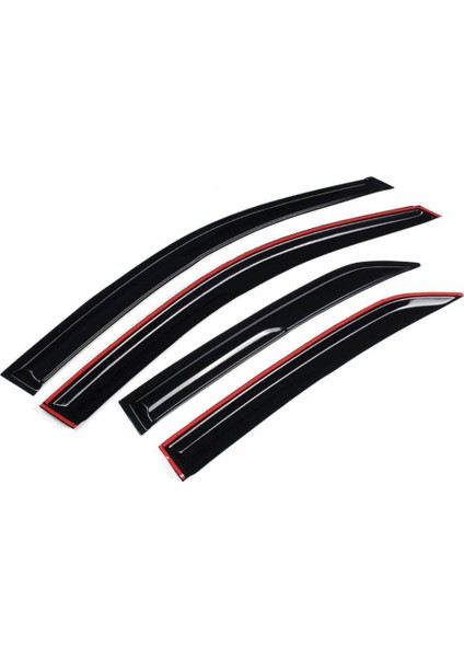 Vw Bora 1998-2006 Uyumlu Mugen Cam Rüzgarlığı Seti Piano Black 4'lü