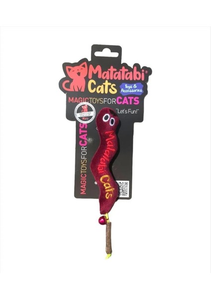 Wormy Sesli ve Doğal Matatabili Peluş Kedi Oyuncağı 17 cm (Kedi Otu/nanesi Içermez)