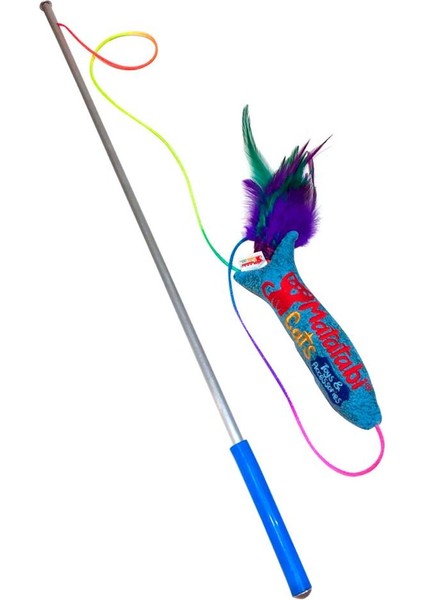 Jr.fish Sesli, Tüylü Peluş Kedi Oltası 50 cm Kedi Oyuncağı(Kedi Nanesi/otu Içermez)
