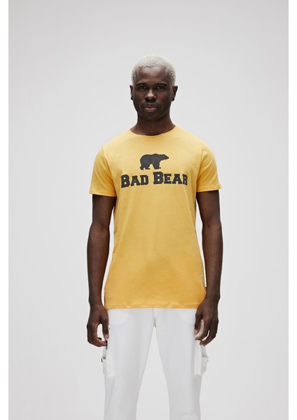 Bad Bear 19.01.07.002 Ber Bear Ayı Baskı 0 Yaka Kısa Kol Tshirt Hardal-S